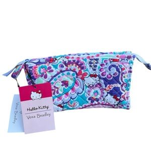 NEW Vera Bradley Hello Kitty Paisley Trapeze Cosmetic Bag Pouch